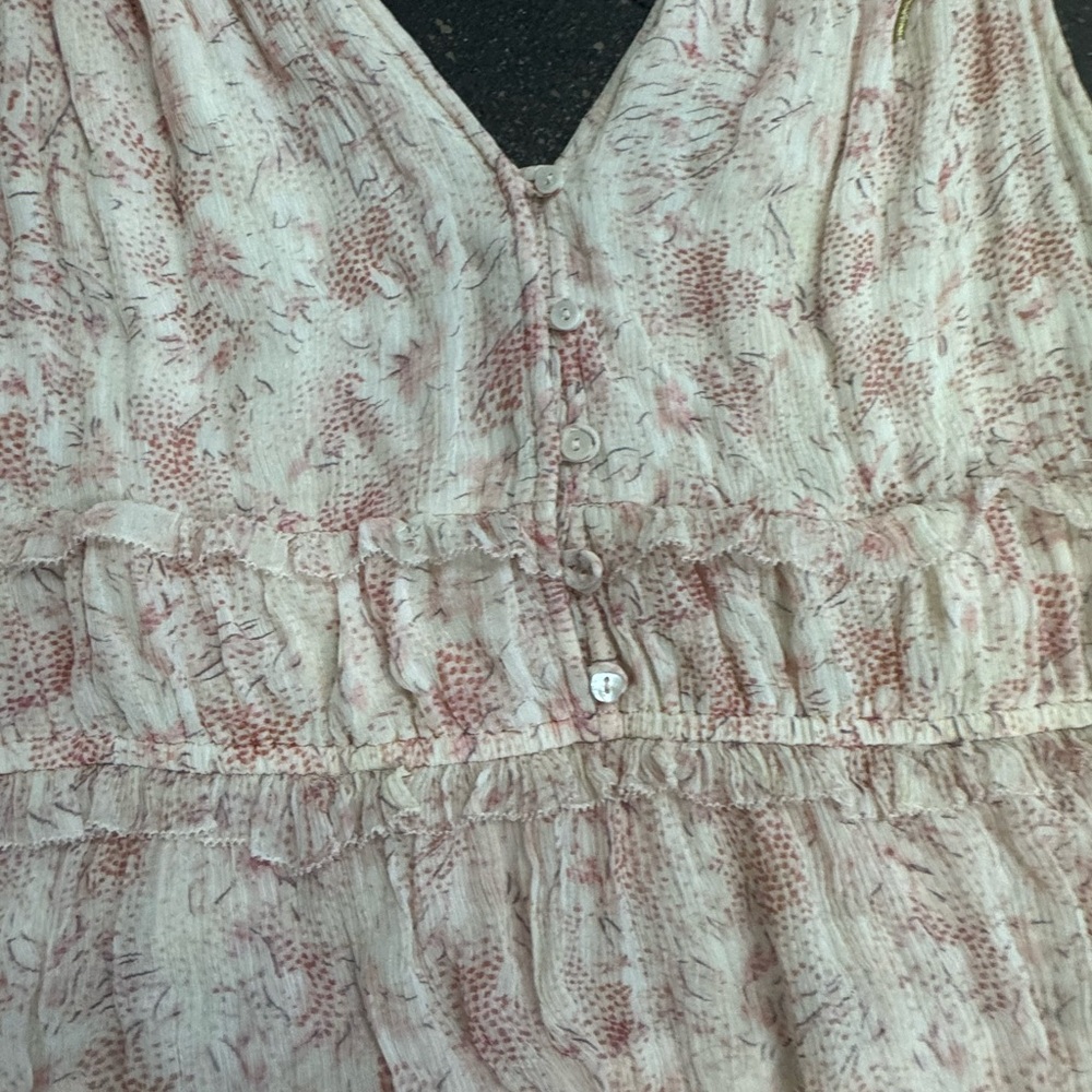Allsaints Annie Lanai Ruffled Pink Floral Mini Dress - Picture 5 of 8